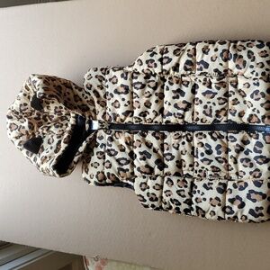 Member's Mark leopard print hooded  toddler vest 3T